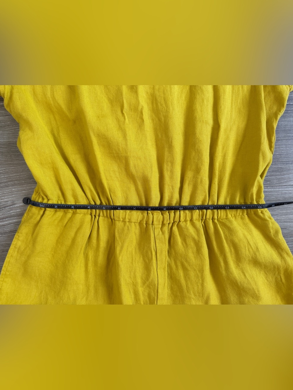 Not Perfect Linen • Barcelona Jumpsuit • Greenish Mustard • Size Medium/Large - Picture 8 of 10